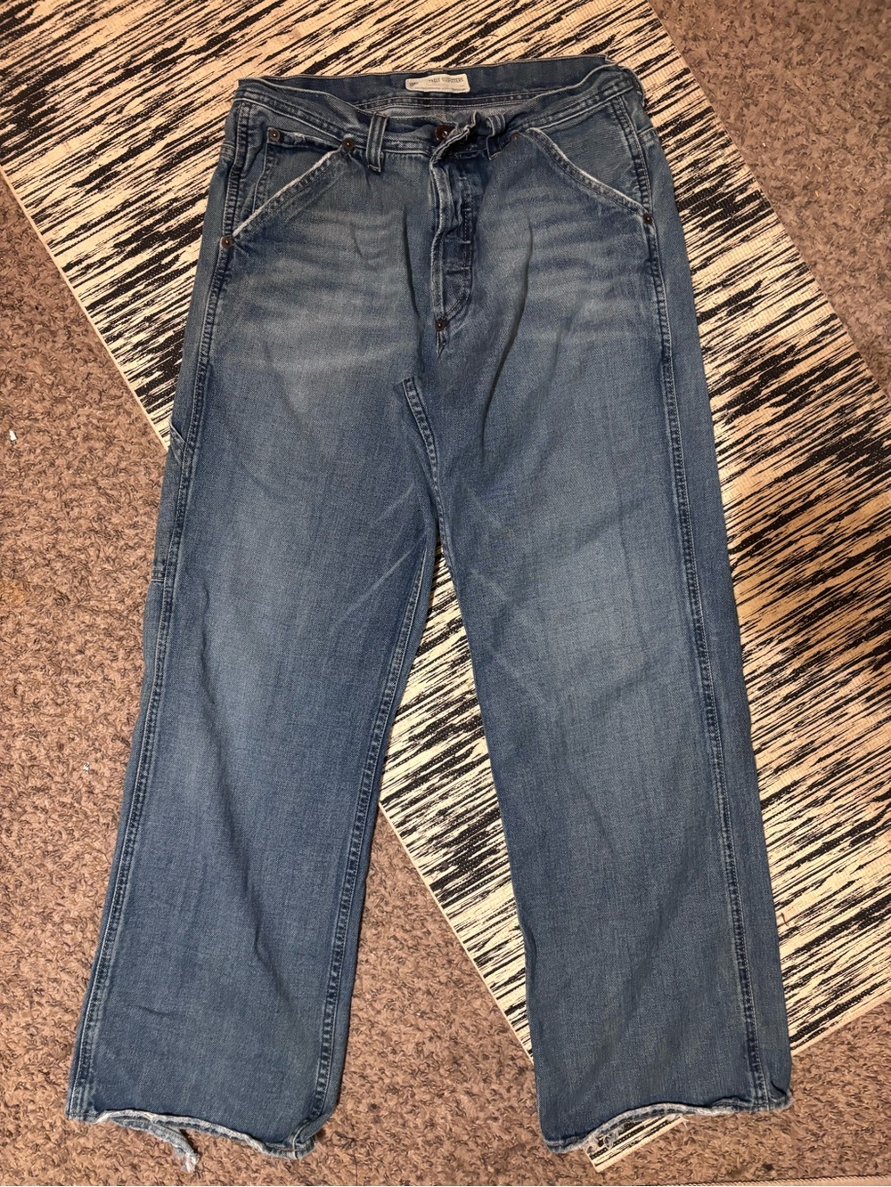 VTG American Eagle Outfitters Men's Washed Blue Relaxed Jeans 30/30